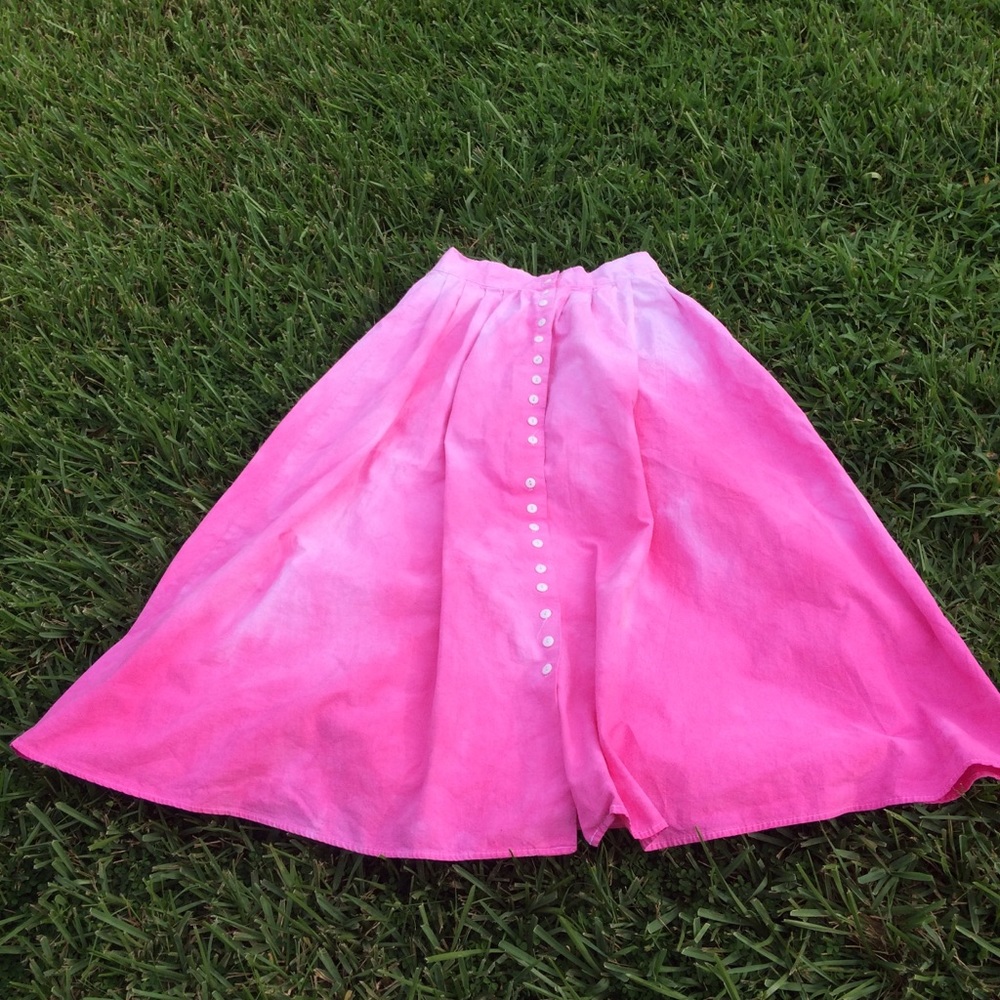 Vintage 90’s Pink Tie-dye A-line Long Skirt